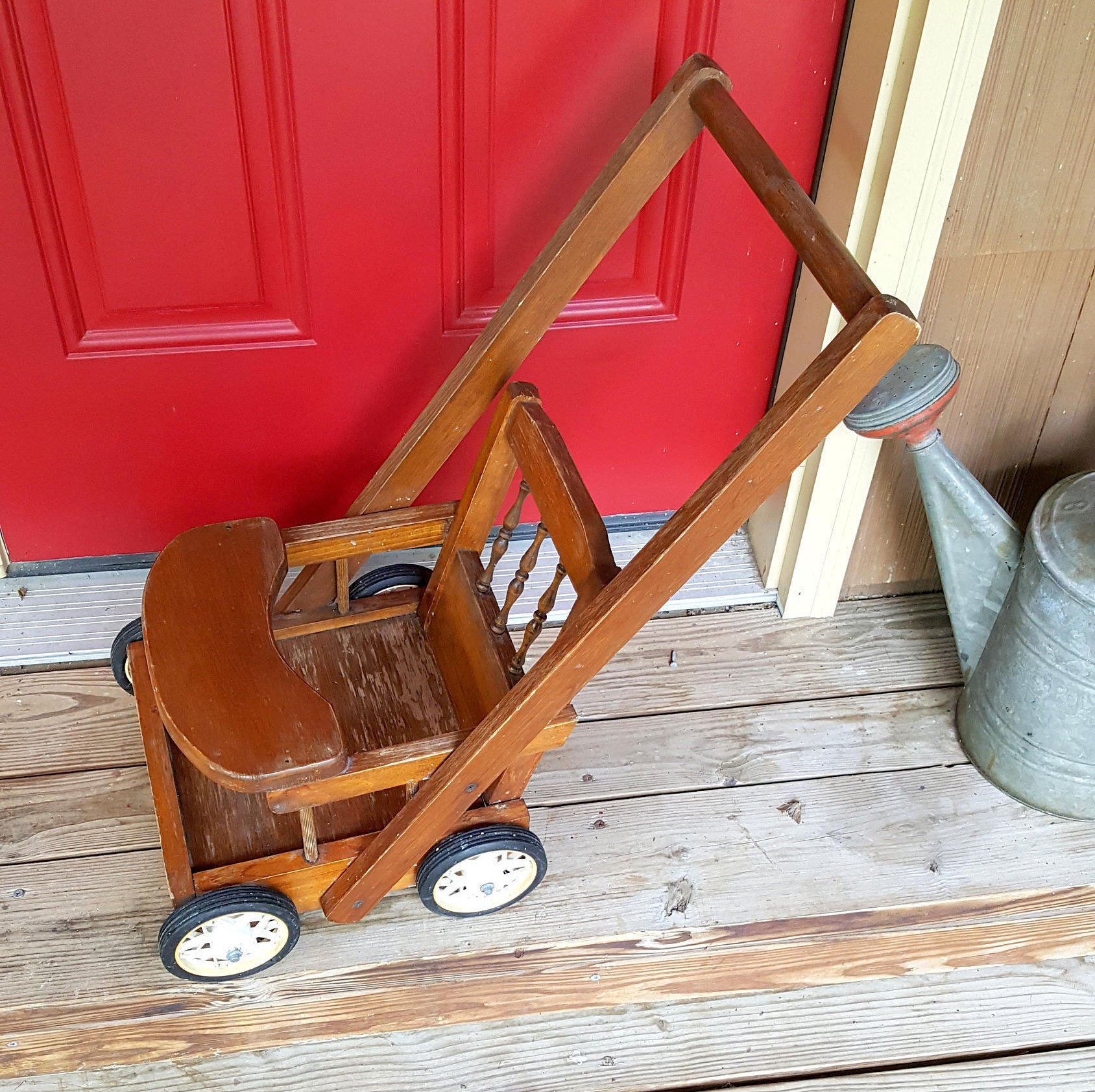 Antique wooden best sale stroller