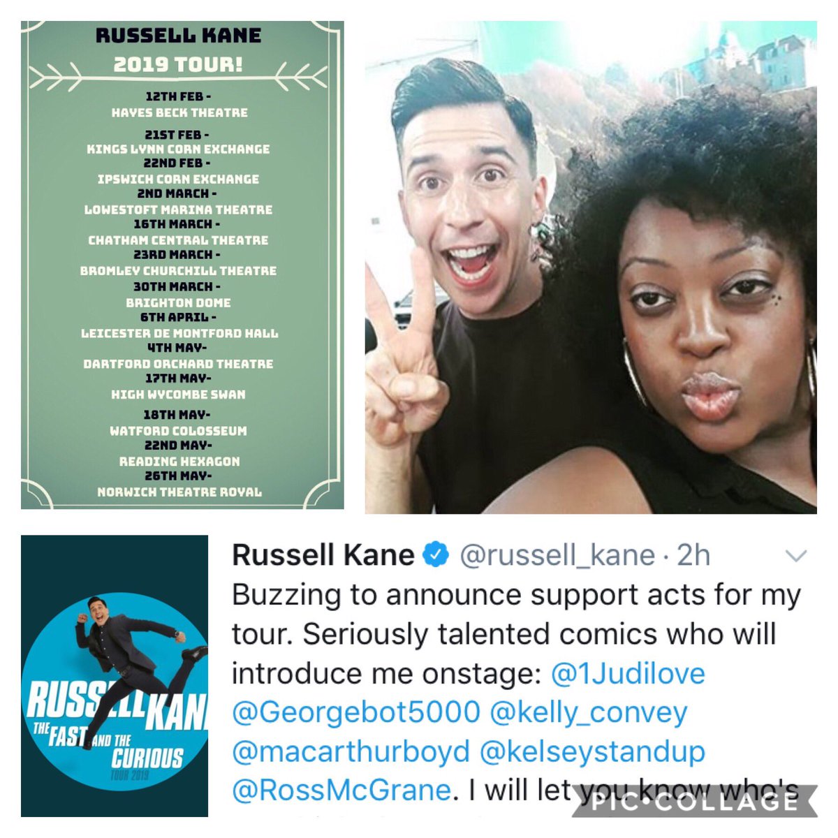 1Judilove's tweet photo. Well I’m excited to announce that I will be one of @russell_kane support act for his UK tour!!!! #judilove #russellKane #comedy #standupcomedy #UKtour https://t.co/rt9DUeOGkM