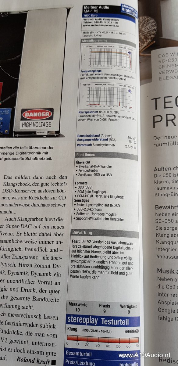 A10Audio's tweet image. Meitner MA-1 V2 deze maand in Stereoplay
"preisklassen-unabhängig einer der allerbesten DAC's die man für Geld und gute Worte kaufen kann....Highlight!!!!
voor veel A10Audio klanten geen nieuwtje 😁😁😁