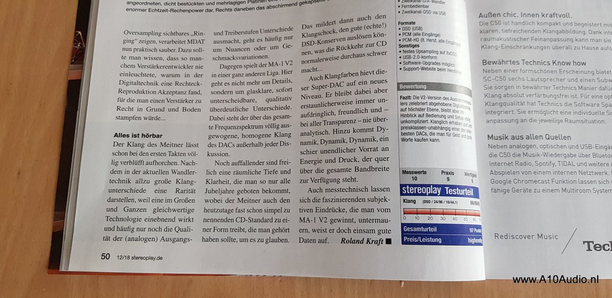 A10Audio's tweet image. Meitner MA-1 V2 deze maand in Stereoplay
"preisklassen-unabhängig einer der allerbesten DAC's die man für Geld und gute Worte kaufen kann....Highlight!!!!
voor veel A10Audio klanten geen nieuwtje 😁😁😁