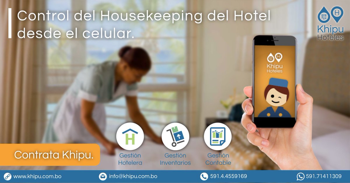 Khipu_Contable's tweet image. Khipu Hoteles. El sistema que revolucionará el sector de la Hostelería en Bolivia.
#hoteles #hotel #HotelStory #HotelTransilvania3 #HotelyEnergia #HotelierAwards #hostel #hostels #Hostelman #hostelería #pms #drupal8 #Drupal #Bolivia #booking #housekeeping