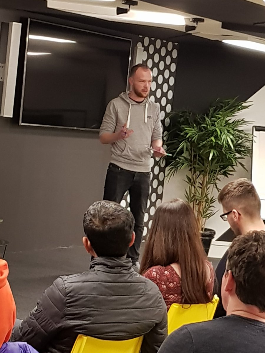 hazzy_ie's tweet photo. @AFeerick giving his marketing pitch part of @StartupWeekDub at the fabulous @huckletree https://t.co/Uvxe1s3PCV