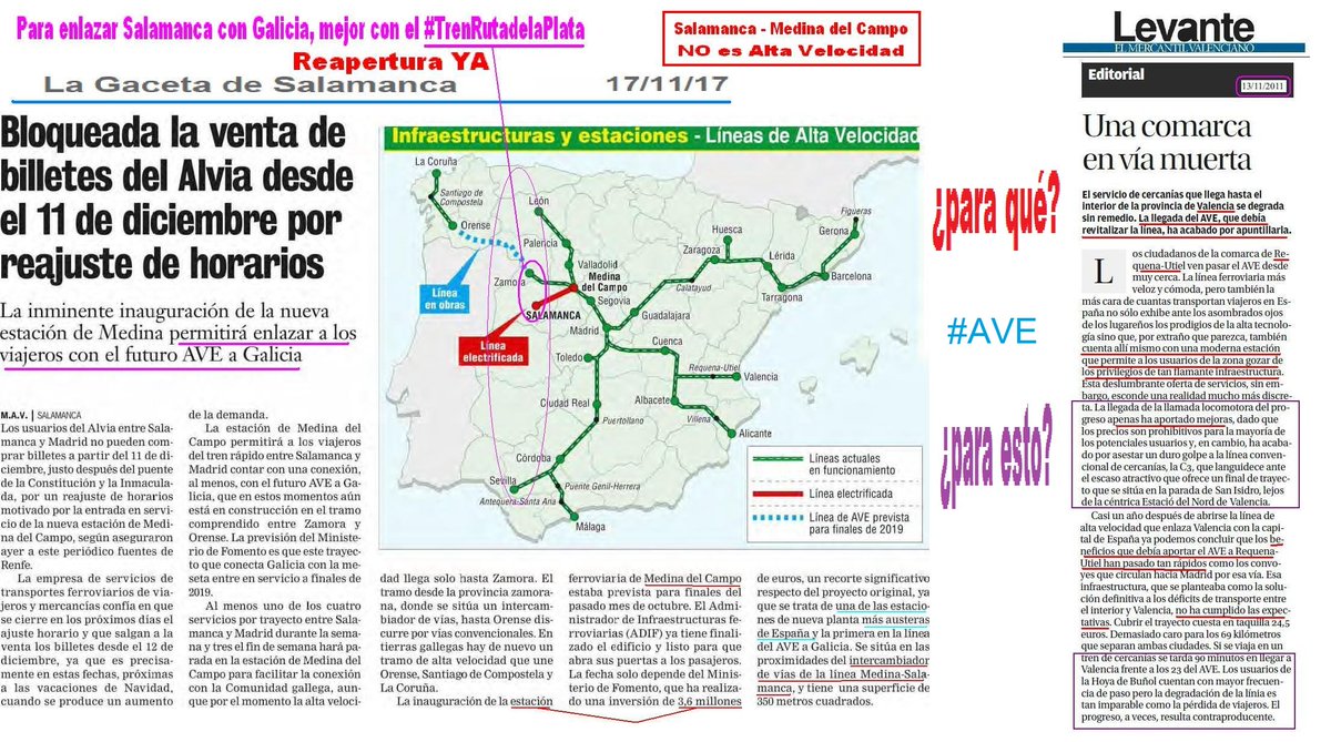 ValladolidFerro's tweet photo. @mdparazamora @Renfe @GrupoTrenZamora @Adif_es @Cortes_CYL @fomentogob Habrá querido decir entre Zamora y Valladolid, porque otra de las vergüenzas #JVHerrera #RenfeCyberWeek es que desde Salamanca no hay tren a Zamora ... sí, pasando por Madrid, ni siquiera dan conexión por Medina, solución reabrir #TrenRutadelaPLata @MoTrenRutaPlata YA https://t.co/YGDQMCLZr5