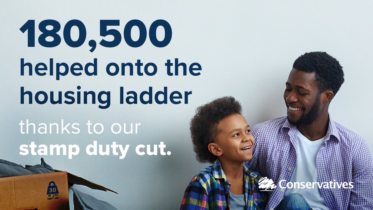 NEW STAT 🌟: Since our cuts to stamp duty last year, 180,500 households have benefited.

Helping more people to achieve their dream of home ownership 👨‍👩‍👧‍👦🔵🌳🔐