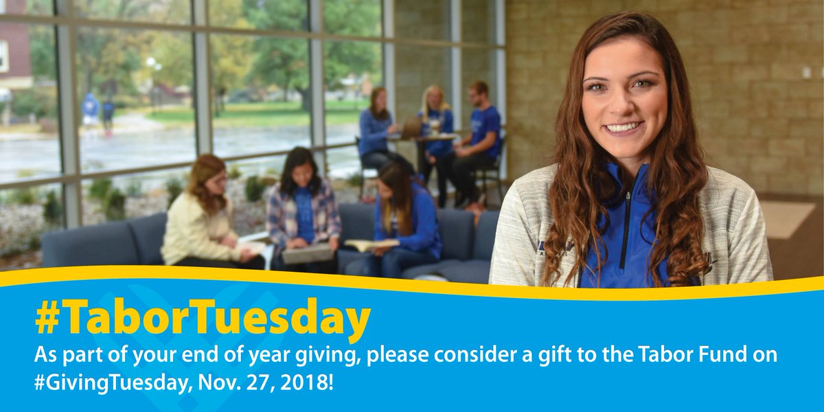 TaborCollege's tweet photo. Join us on Tuesday, Nov. 27 for #TaborTuesday, an opportunity to give towards the mission and vision of Tabor College.

https://t.co/NCzB2eXEeR

#TaborTuesday #GivingTuesday https://t.co/RiA4VlqXvs