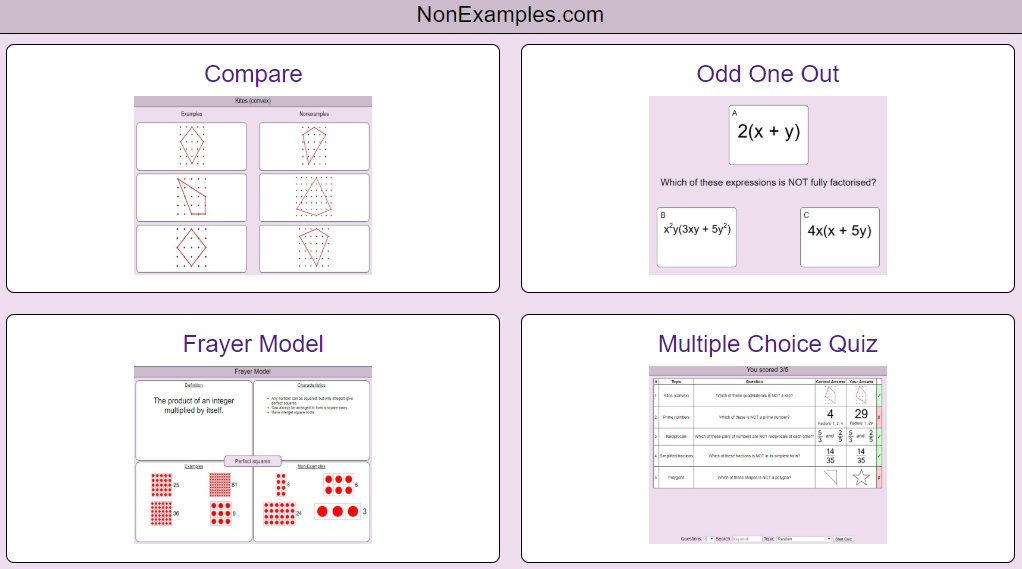 ExamplesNon's tweet image. Finished tinkering with the layout of these 4 resources for now. All use the same bank of (non)examples but in different ways.

nonexamples.com