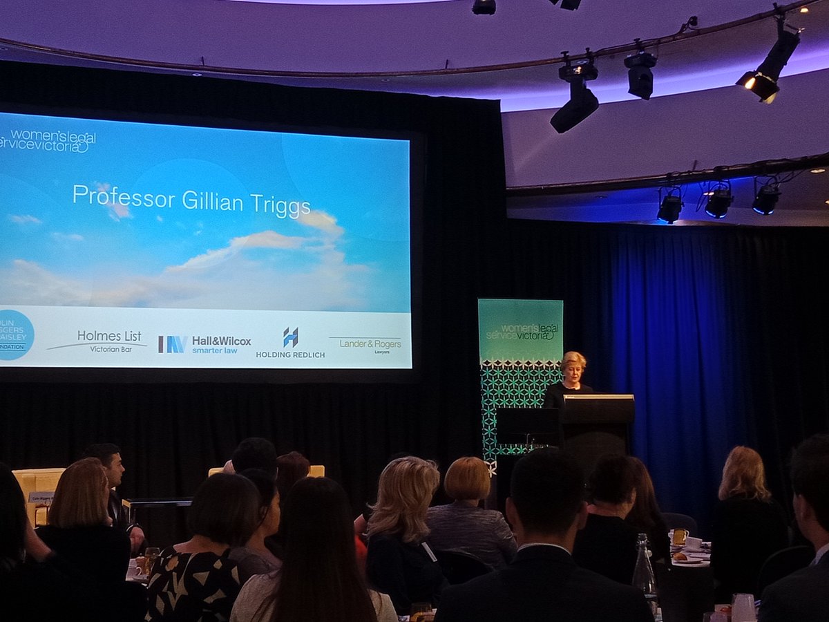 VicLawFoundn's tweet photo. Great to hear from @WomensLegalVic CEO @JoannaF13 and @GillianTriggs at the #WLSVBreakfast celebrating a wonderful organisation. VLF Executive Director Lynne Haultain was honoured to MC the event for an organisation that does so much for women in Victoria. https://t.co/6tQ6vj5QVm