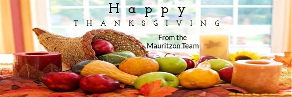 MauritzonInc's tweet photo. Happy Thanksgiving! We will be closing our office for Thanksgiving break this Thursday, November 22nd and Friday, November 23rd. Our office will reopen on Monday, November 26th. Wishing you and your family all the best this season! https://t.co/9awmS1yVOG