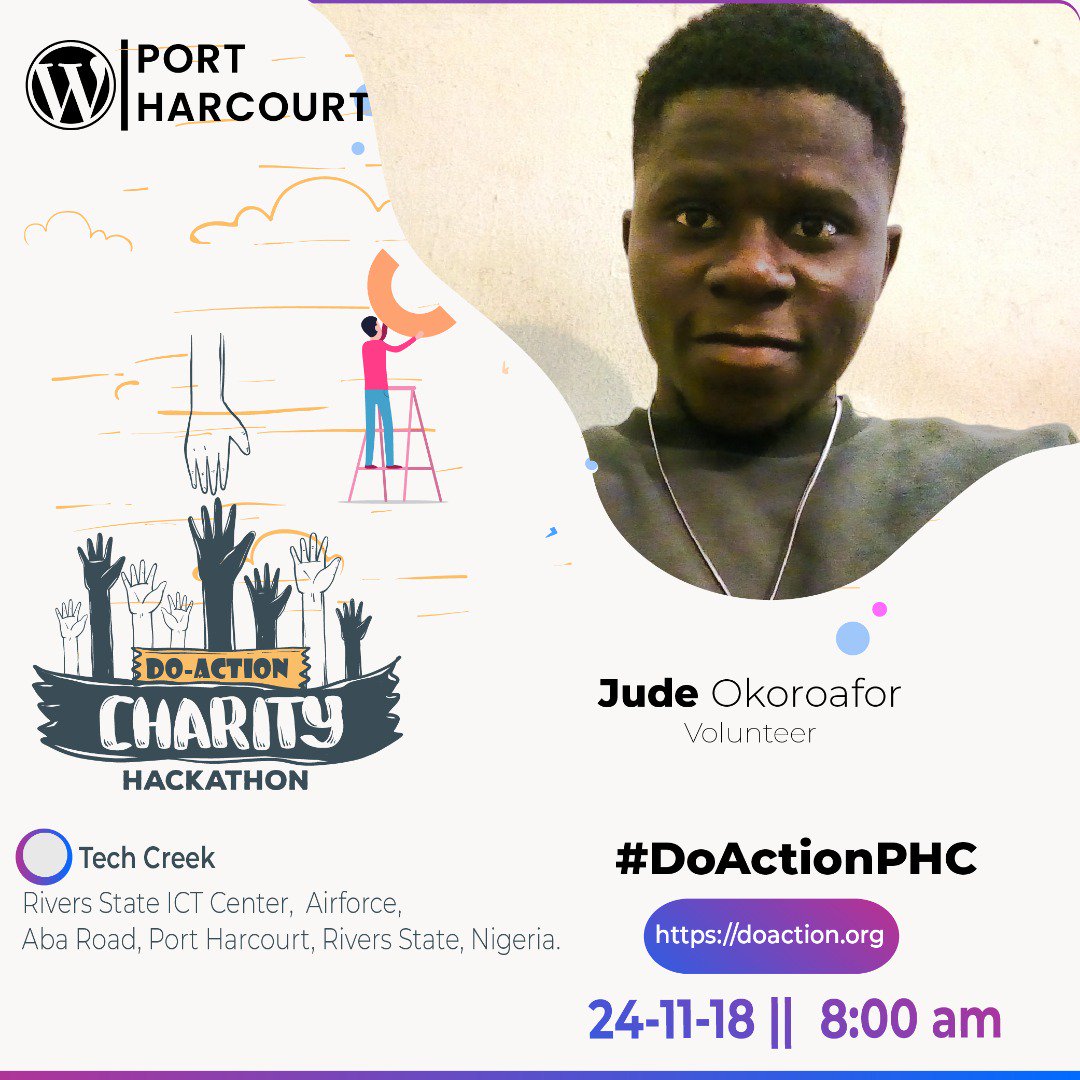 dBlackLagosBoy's tweet photo. At the Festive season, 
our thoughts turn gratefully to those who have made our progress possible for this years #DoactionPHC. 
It is in this spirit that we ask you to join 
#WordPress Port Harcourt on 24th November 2018
to toast to our volunteers with their NGO'S!!! https://t.co/ZR7axYKIH4