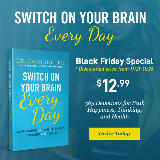 DrCarolineLeaf's tweet image. I’m so excited to announce that my Switch on Your Brain Devotional is now available AND it’s on sale now till Nov 26 (next Monday)!
Order your devotional at: store.drleaf.com/collections/gr…