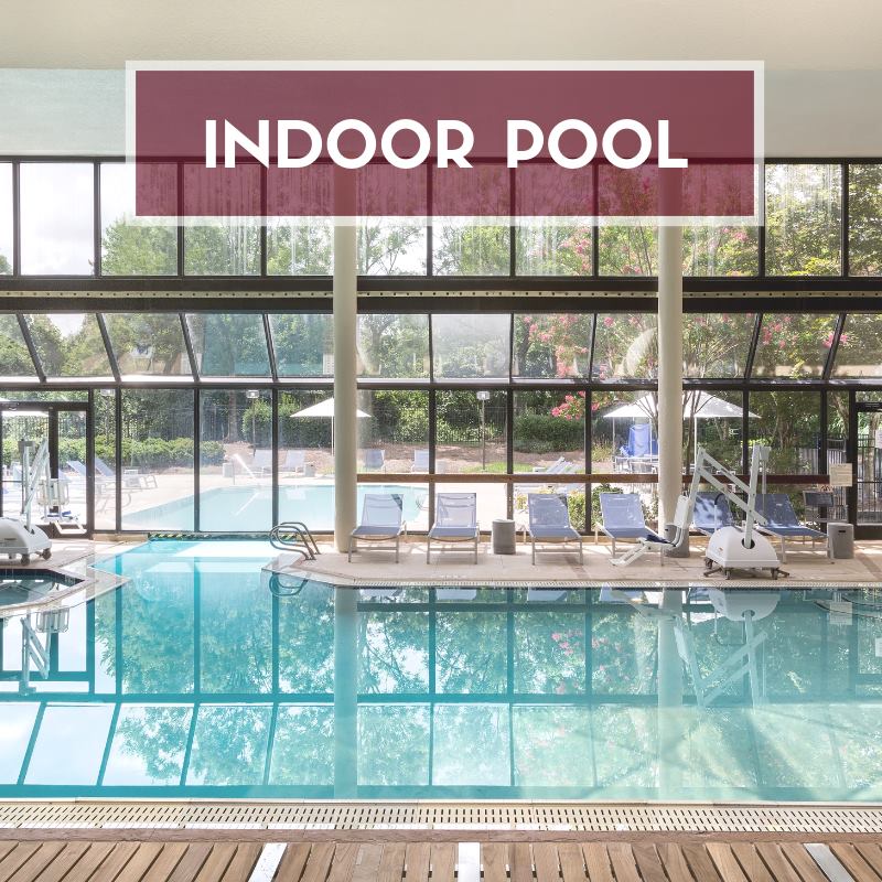 What is one of your favorite things to do while staying at a hotel? Ours is relaxing by the indoor pool! 🏊‍♂️