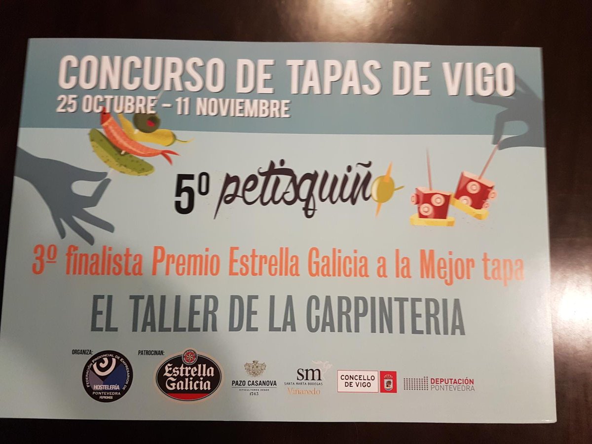 Pues nuestro joven Taller ya tiene su primer premio, con tan solo dos meses de vida. Gracias a todos por vuestros votos. #muycontentos <a href="/petisquino/">Petisquiño</a>
