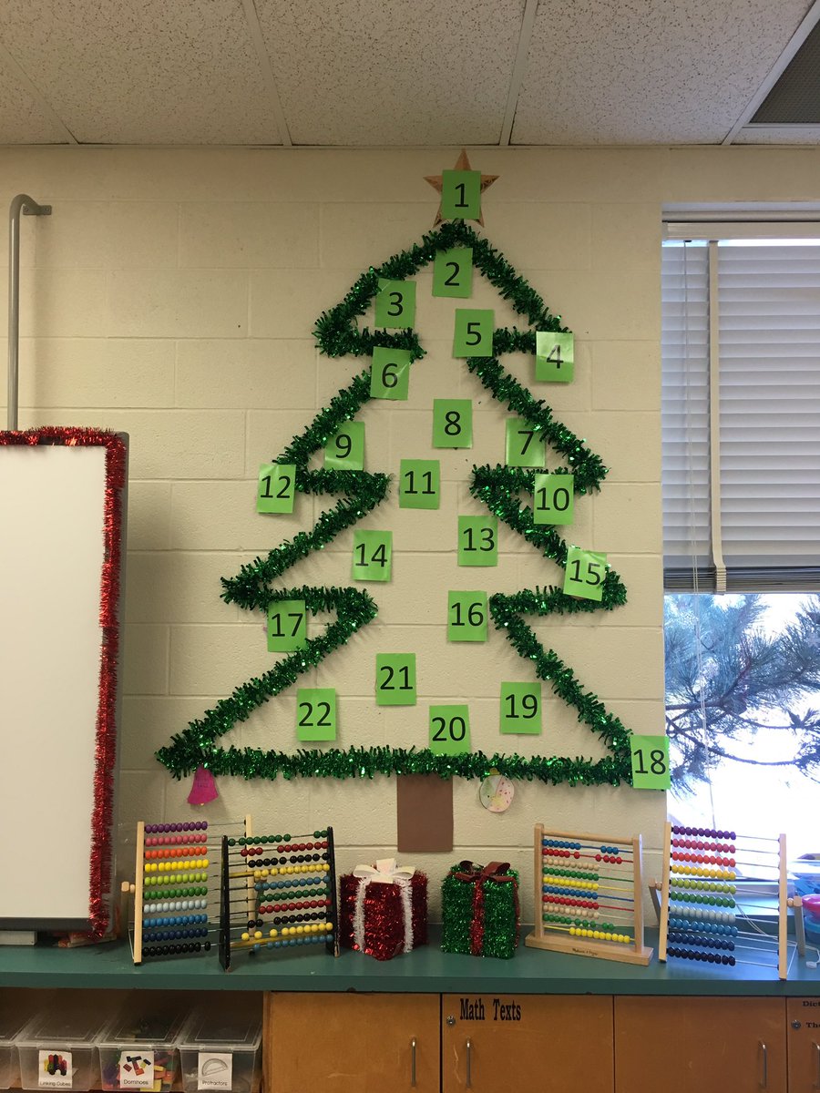 AuntJessie16's tweet photo. Our classroom advent calendar! Each day a new ornament is revealed which my students designed. It’s beginning to look a lot like Christmas���� https://t.co/K31mFA6ZL9