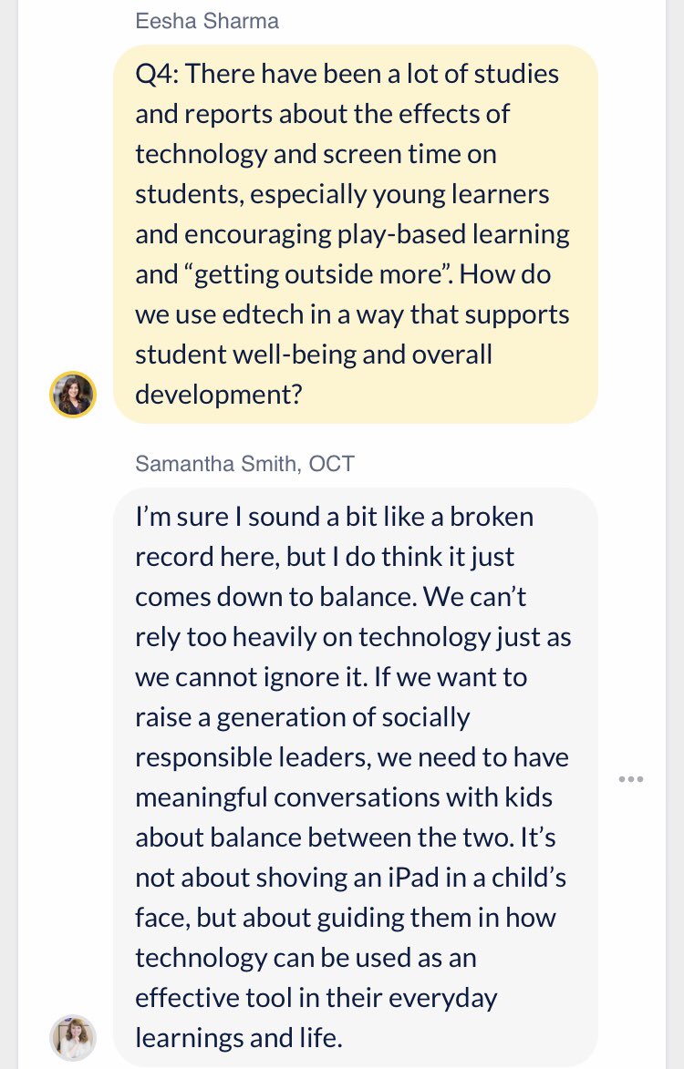 Excited to share some initial insights from the <a href="/ednestTO/">edNEST</a> Meaning of #Edtech panel today! Samantha Smith, Creative Director at <a href="/stem_minds/">STEM MINDS</a> discussing the importance of balance and technology in the classroom.
