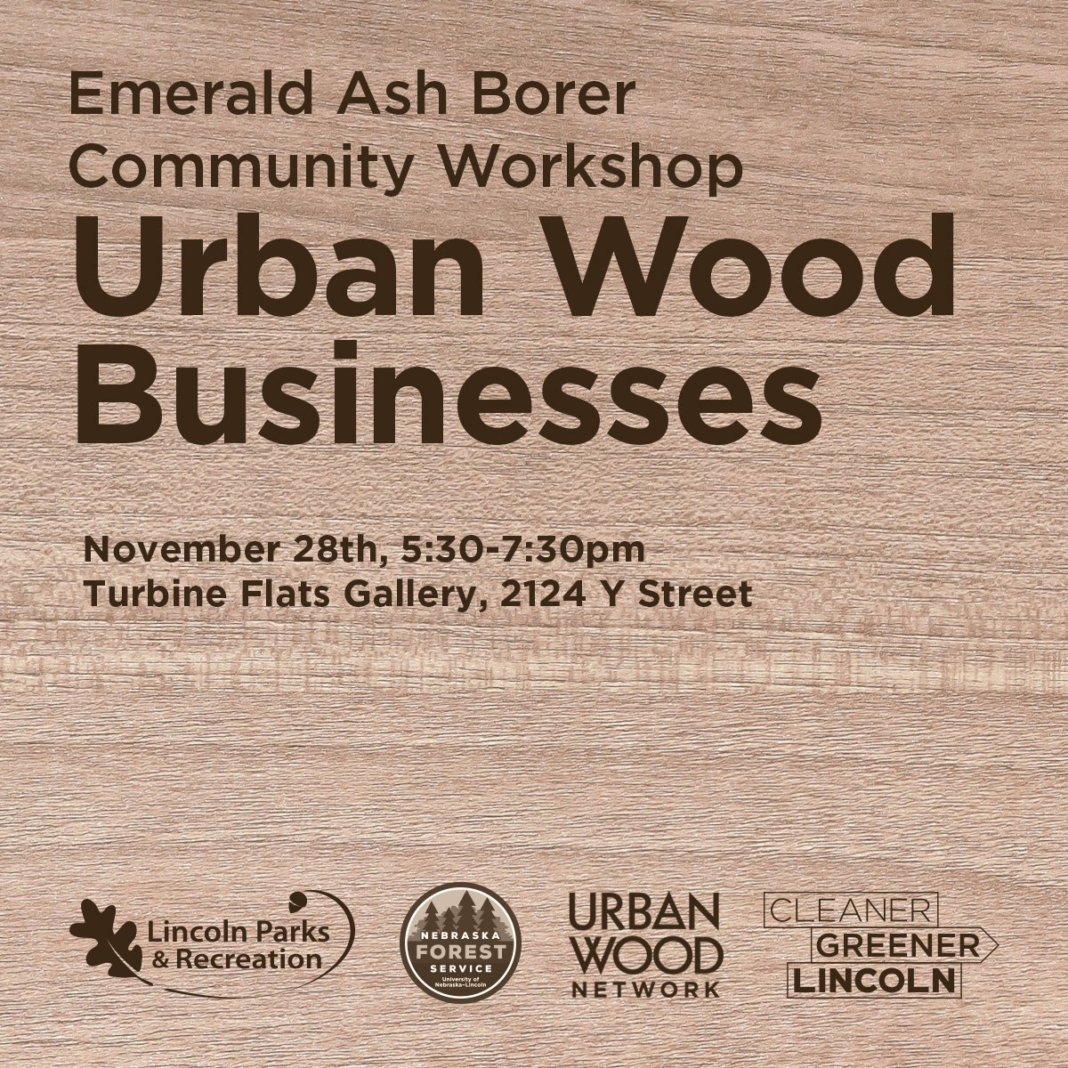 More than 50,000 trees. That's how many city- and private-owned ash trees could be removed due to the Emerald Ash Borer. If you work with wood, join us Nov. 28 to discuss smart uses for reclaimed ash wood. eventbrite.com/e/emerald-ash-… #LNK @nebraskaforest <a href="/CleanGreenLNK/">Cleaner Greener Lincoln</a> #urbanwood