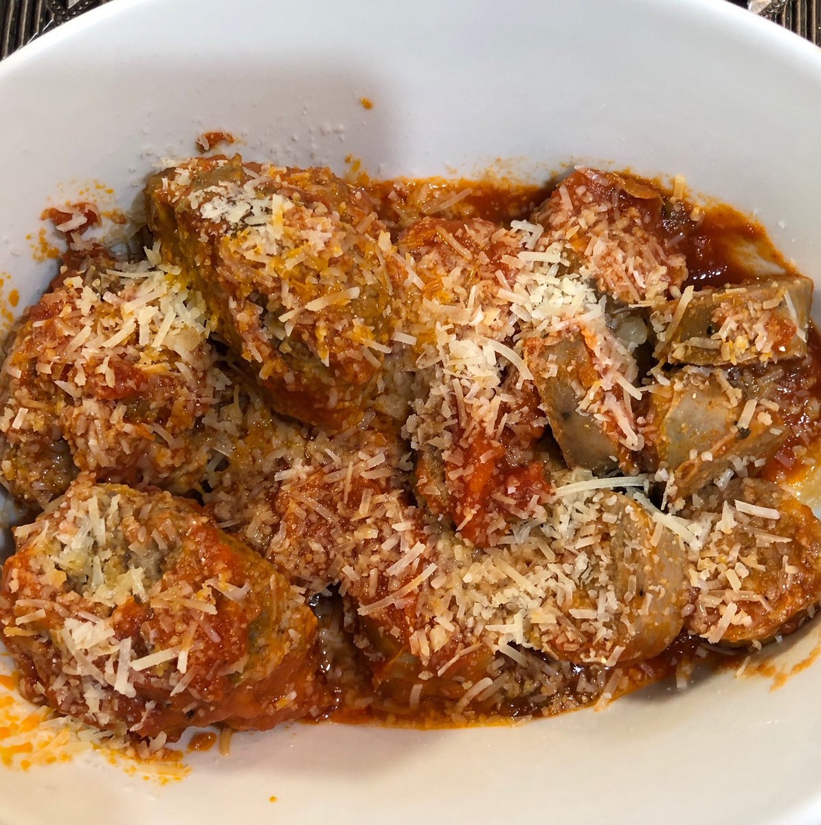 TShuttlesworth8's tweet photo. Trying to stay Keto but tomorrow I’m gonna Eato!
*I vow that I’m going to have Krispy Kreme doughnuts tomorrow. #OneDayBreak😂
#YetHold’nOn
#AcceptableSacrafice
#Sausage&Peppers
#Meatballs
#ParmagianoReggiano
#Forgettaboutit https://t.co/sanFiOPuh3
