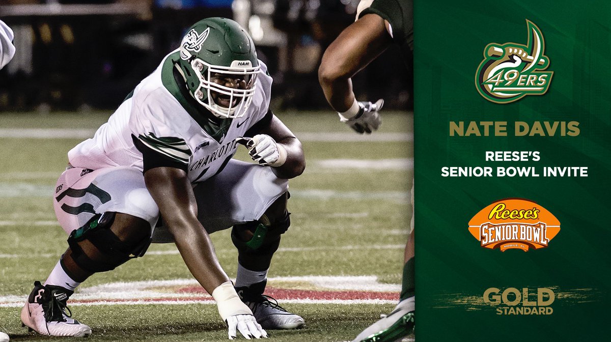CharlotteFTBL's tweet photo. Props to @Charlotte49ers OL Nate Davis who is headed to the 2019 Reese's Senior Bowl!!

Congrats, Nate!  Well-Done. Well-Deserved.

https://t.co/ccJHjQByRg https://t.co/E8KFxMiDE4