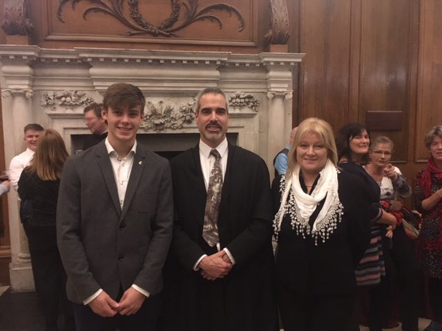 colmanscollege's tweet photo. Sean Holland who was awarded an Entrance Scholarship in Trinity College with Prof. Kevin Mitchell, Dean of Undergraduate Studies https://t.co/ZhYAO9BU9w