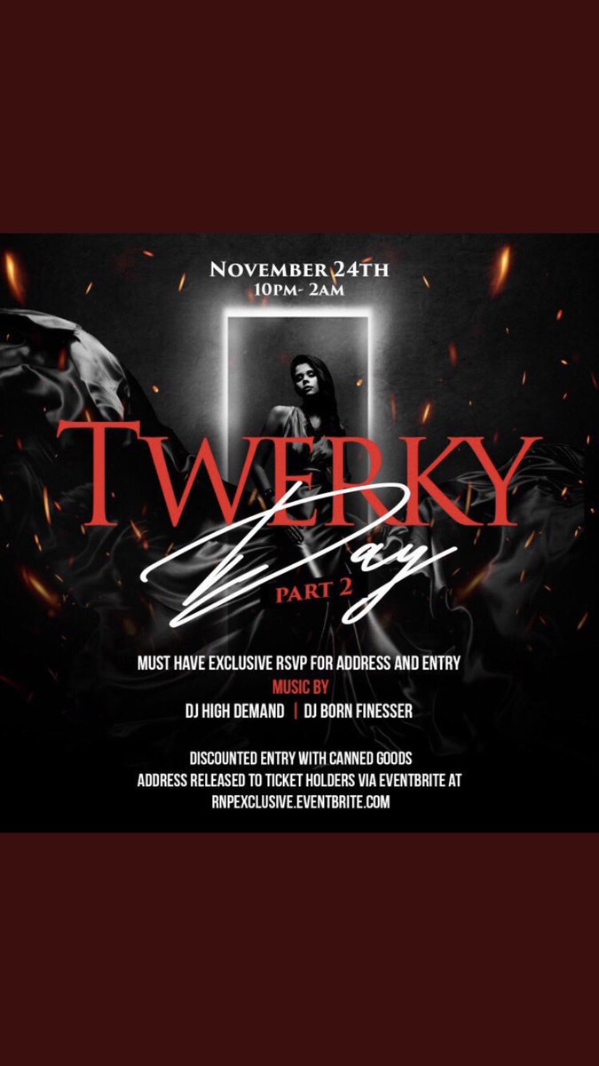 tweetsfromdame's tweet photo. Back home for the break?! #PDExNPOxLED GOT YOU😎

Come out for #TwerkyDay from 10pm-2am Saturday November 24th! 💃🏽

@DjHigh_Demand &amp; @DjBornFinesser on the 1’s &amp; 2’s👌🏾

LOCATION TBA!!! Cop your ticket now on Eventbrite 📲 https://t.co/7DEUHQvL9E