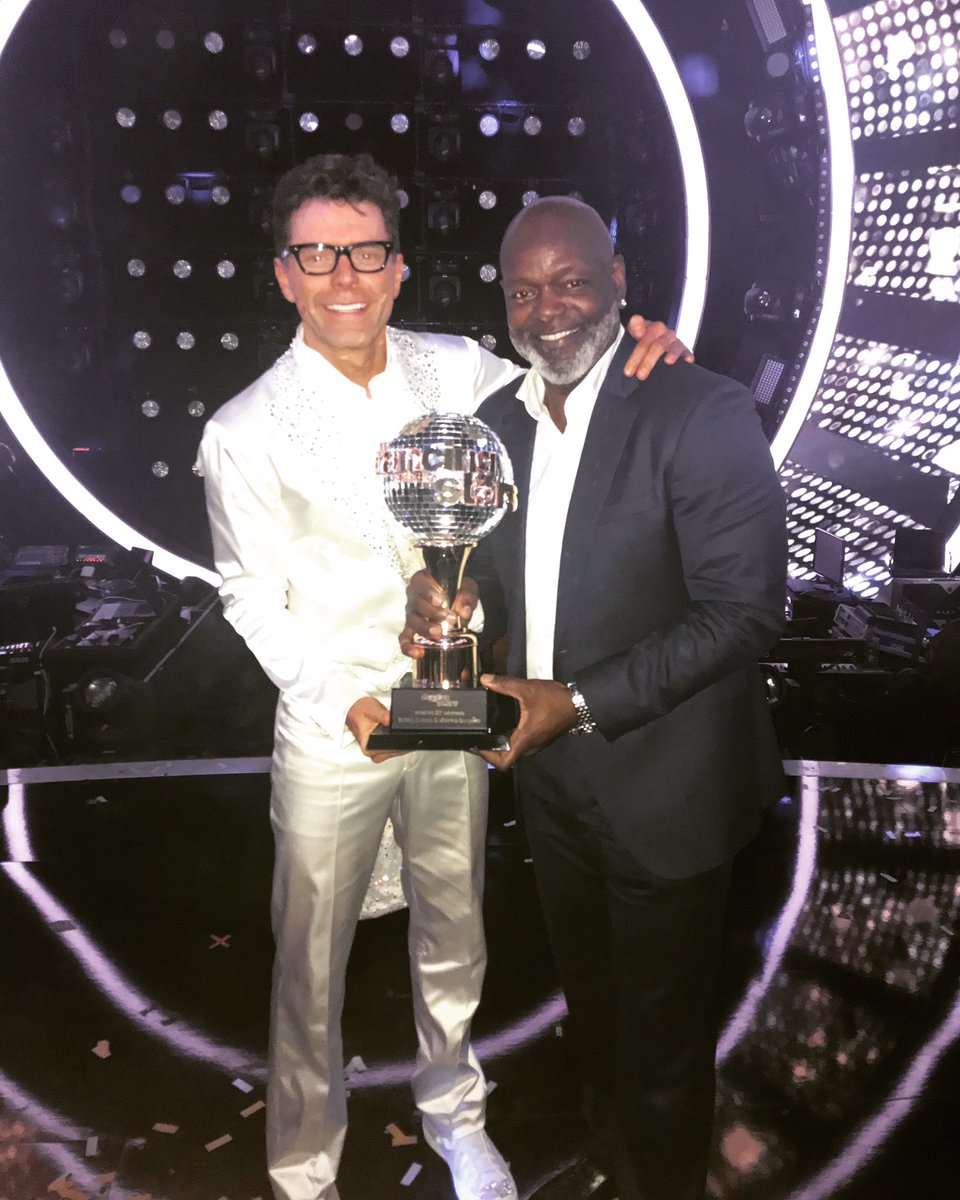 Between us we have …
3 Super Bowl wins
8 Pro Bowls 
18,000+ rushing yards
The NFL Hall of Fame 
And
2 DWTS Mirror Balls

Thanks Emmitt Smith