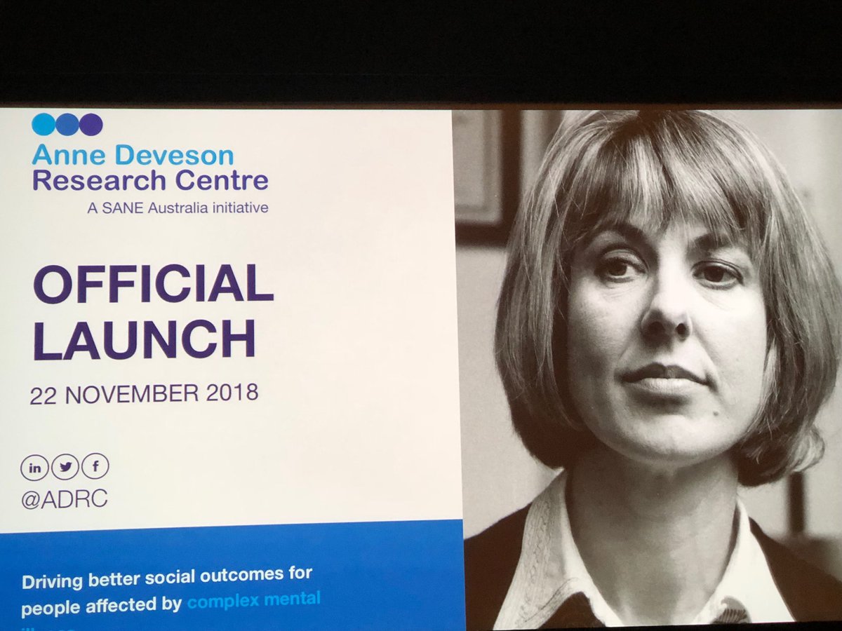 ajohnstonpell's tweet image. Inspiring launch today #AnneDevesonResearchCentre #QuentinBryce wonderful to hear the stories of Anne’s life &amp;amp; her contribution 2 helping 2 drive better social outcomes for people affected by complex mental illness, special congrats ⁦@MischaBee⁩ for your leadership 💫