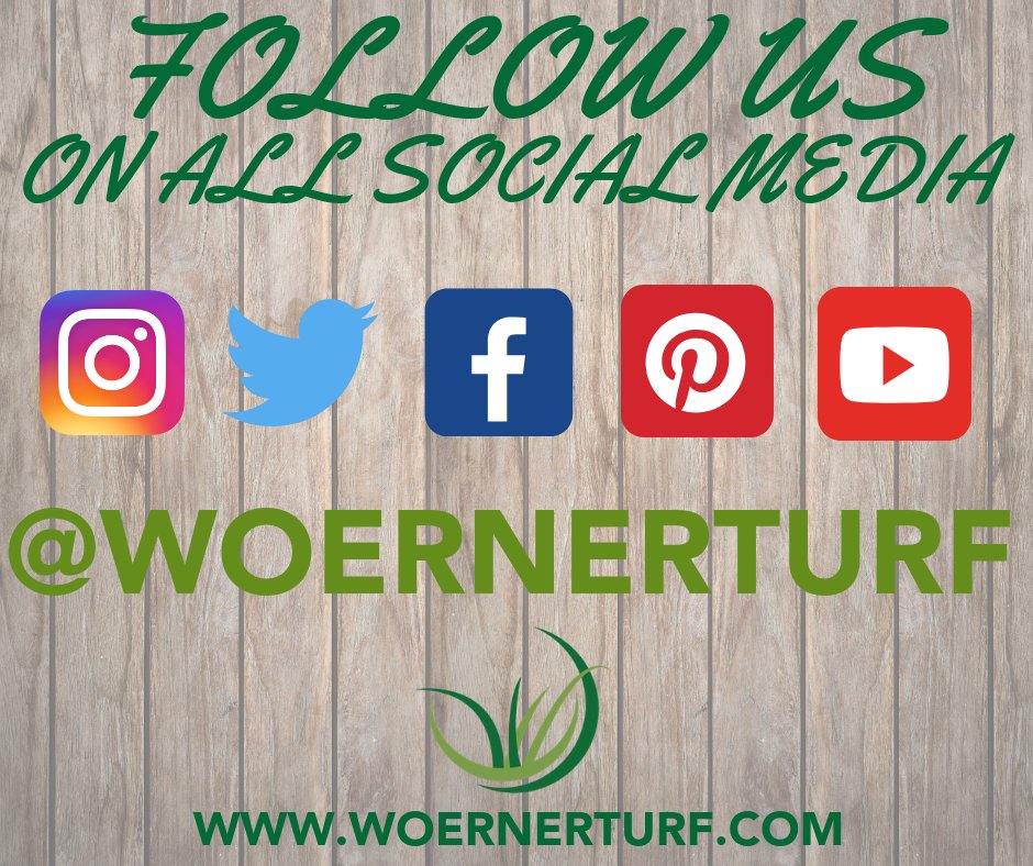 WoernerTurf's tweet photo. Are you following us on all #social #media? If not be sure you do so you don't miss out on anything from us. #WoernerTurf #Twitter #Instagram #Facebook #Pinterest #Youtube https://t.co/WT3KRTl1G4