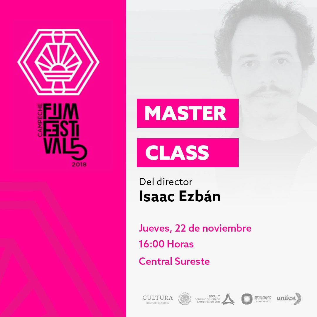 IsaacEzban's tweet photo. CAMPECHE: Después de mi intento fallido de acudir con ustedes la semana pasada (vuelo que se canceló por mal clima), mañana jueves 22 AHORA SÍ, llueve o truene, daré la master class dentro del @CampFilmFest !!! Ahí nos vemos! ¿Quién viene? https://t.co/gLf0yXClaL