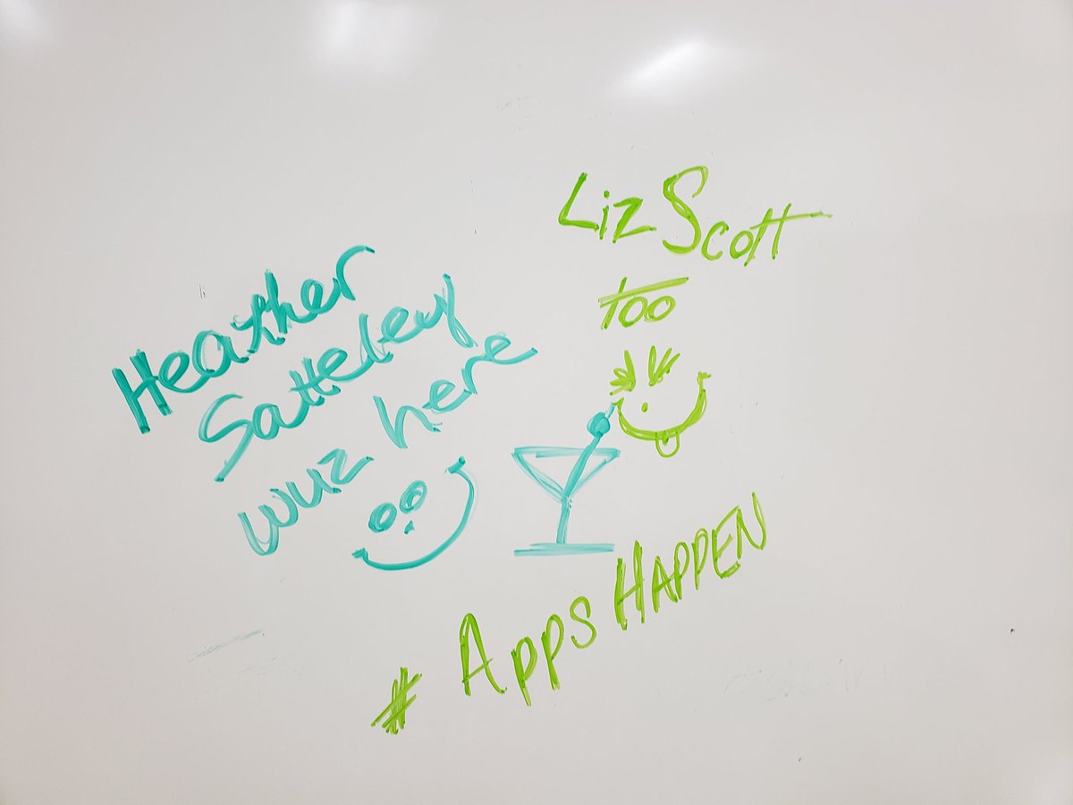 qbappyhour's tweet photo. Bahahaha @HSatterley and @LizQBO signed the Intuit Plano Campus during the planning days for the #IntuitTrainingEvents ! #AppsHappen https://t.co/lwpieDqK41