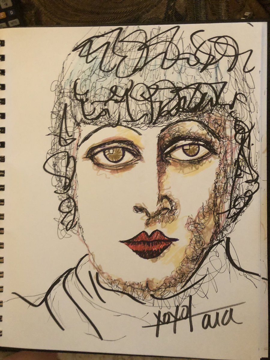 TaraSavelo's tweet photo. India ink and brush markers xoxo #expressionart #scribblefaces https://t.co/i35o2REssO