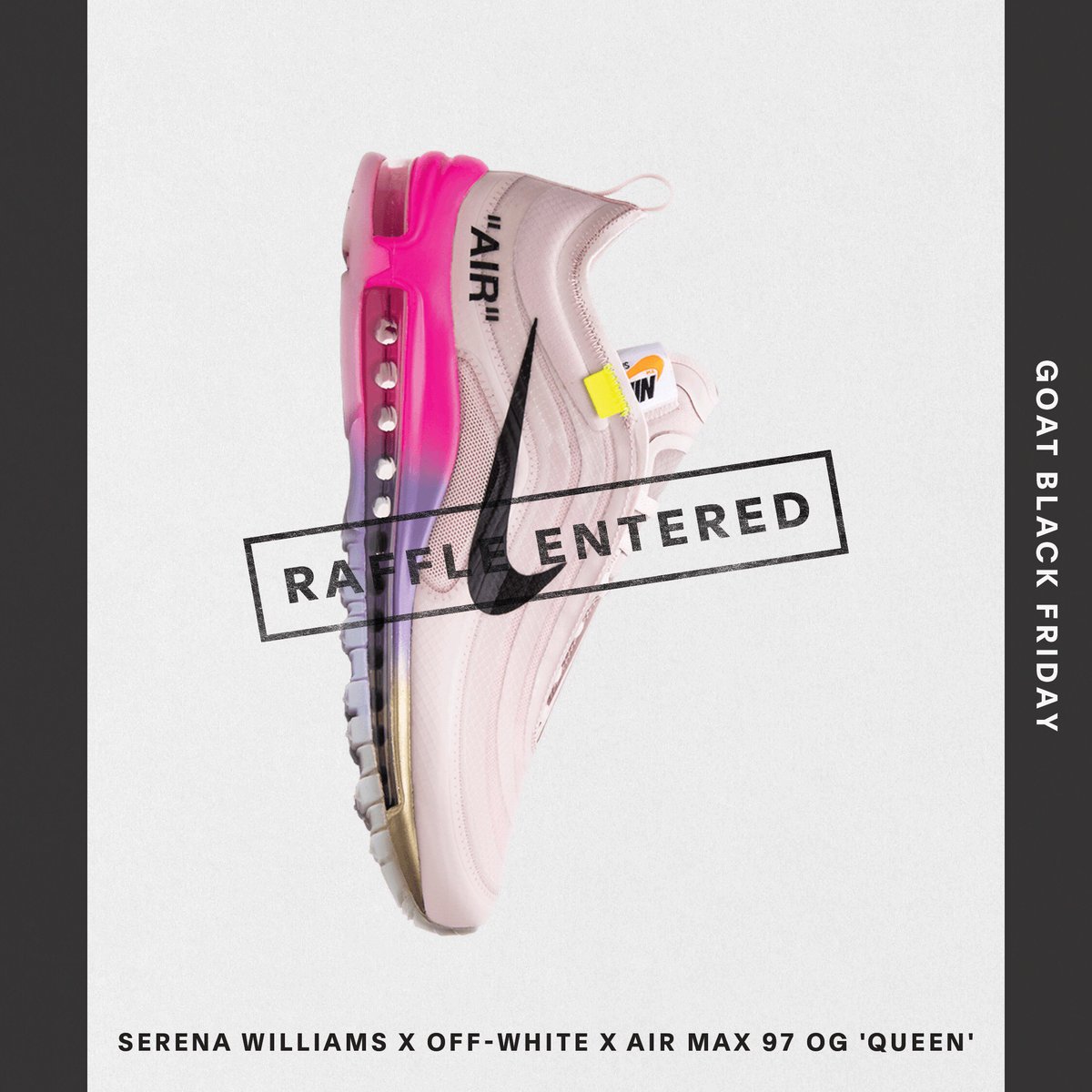 Cbrwn7's tweet image. Enter the #GOATBlackFriday Raffle for your chance to win the most coveted sneakers and other prizes. @goatapp goat.app.link/vg1FFl0t2R