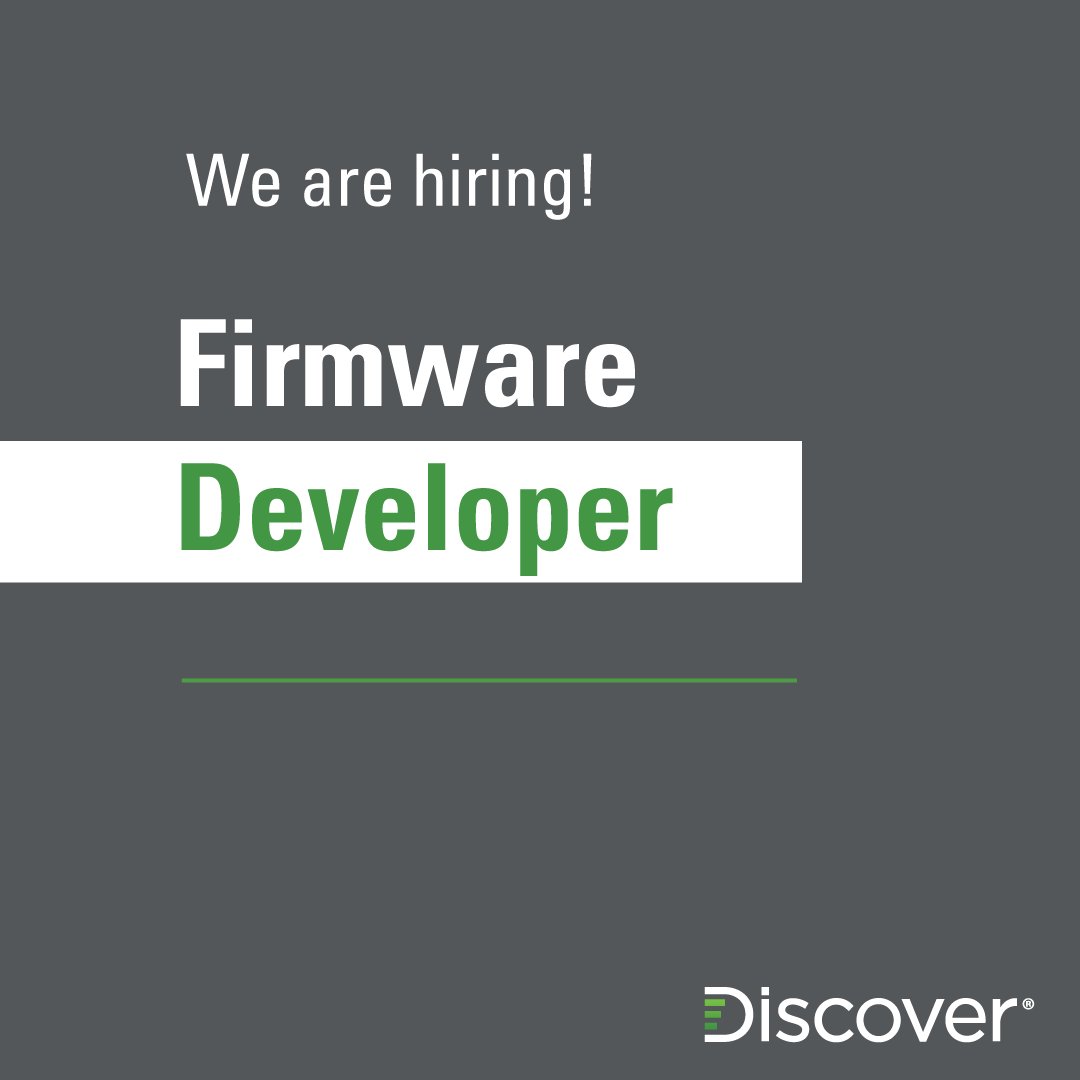 DiscoverBattery's tweet image. Bored with your job? Have we got the challenge for you! We are looking for a new Firmware Developer to join our rapidly growing team. Visit buff.ly/2Klp3dB
#FirmwareDeveloper #SoftwareEngineer #SoftwareDesign #SoftwareDevelopment #JobSearch #DiscoverBattery #Richmond