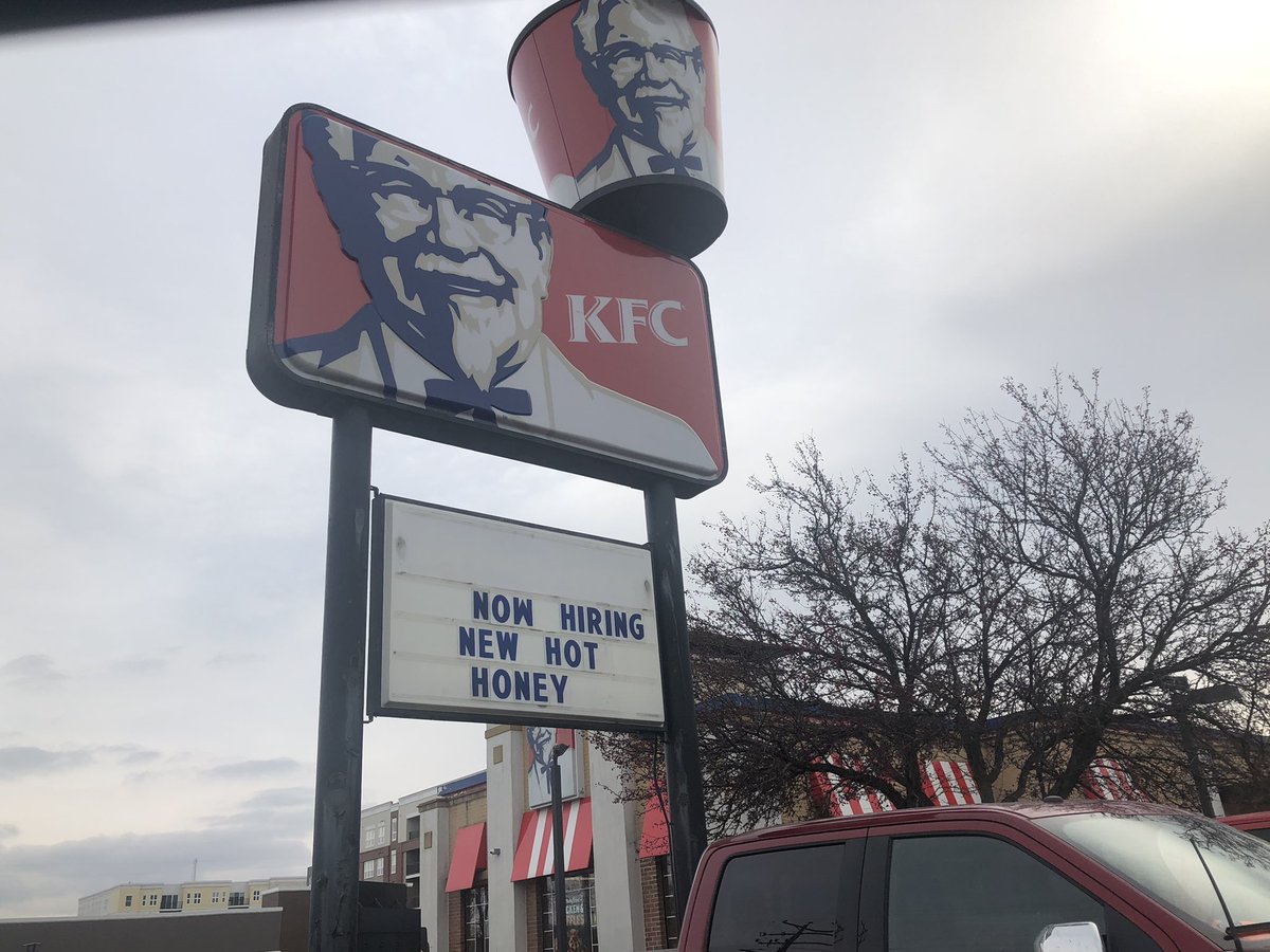 Think they will hire the first one that comes along? And what do you suppose happened to the old one? 👀<a href="/kfc/">KFC</a> #nowhiring #hothoney