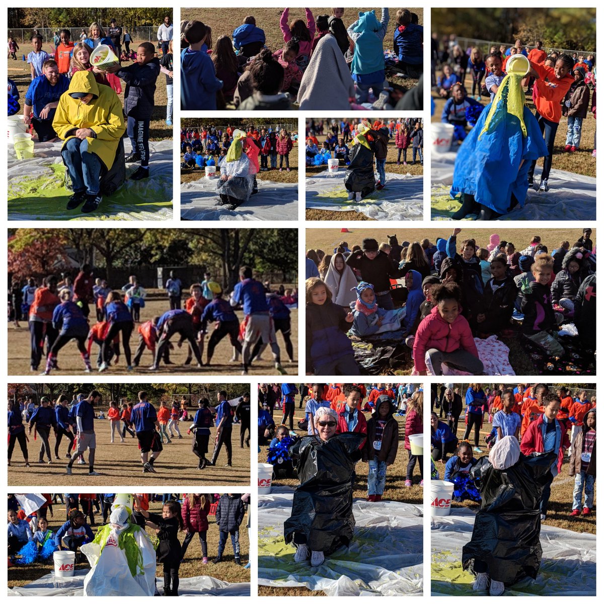 Gator Bowl 2018 was so much fun, and during halftime teachers got slimed as part of our food drive. Great way to kick off the Thanksgiving holiday. #gatorbowl2018 #traditions #gatorgreat #glenwoodrocks #barbasowlets #GlenwoodKidsDeserveIt @GlenwoodES