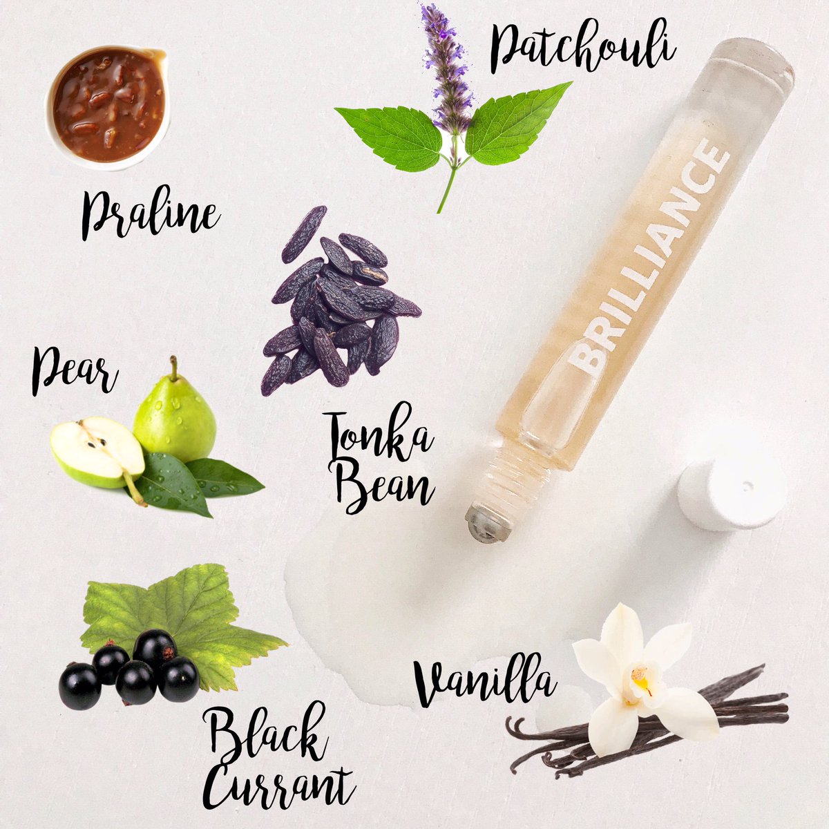 BaillyFragrance's tweet photo. What’s in the scent? Brilliance has sweet and fruity notes of praline, tonka bean, black currant, pear, vanilla and patchouli 😋

We want your feedback on our next #perfume! Which type of scent do you prefer - floral, sweet, spicy or woody? https://t.co/yV8dLgbcrf