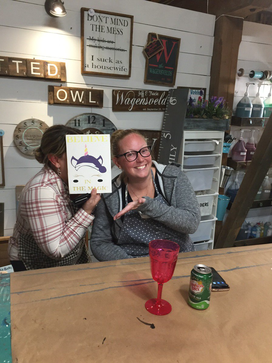 Paint night fun. <a href="/thespottedowl/">Alison Peters</a>