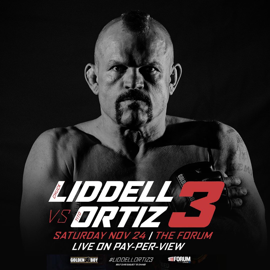 iamjamiefoxx's tweet photo. Let's go Iceman!!! Support my guy @chuckliddell on his return to To the cage November 24th at the LA Forum or you can watch the fight at https://t.co/jwsTaN7CtW https://t.co/IfLrR9jfMb