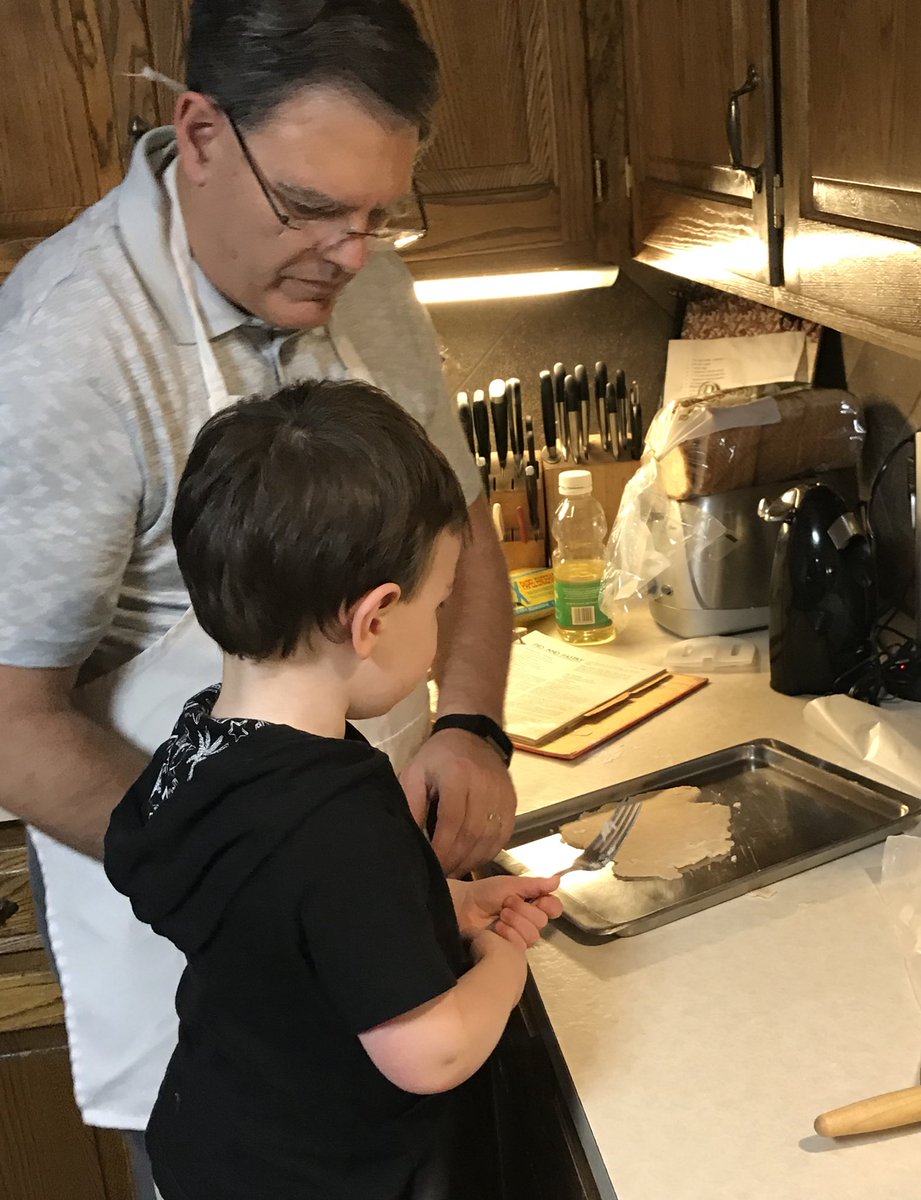 Grandbaby learning how to make pie crust from Grandpa. Be still my heart. #thanksgiving