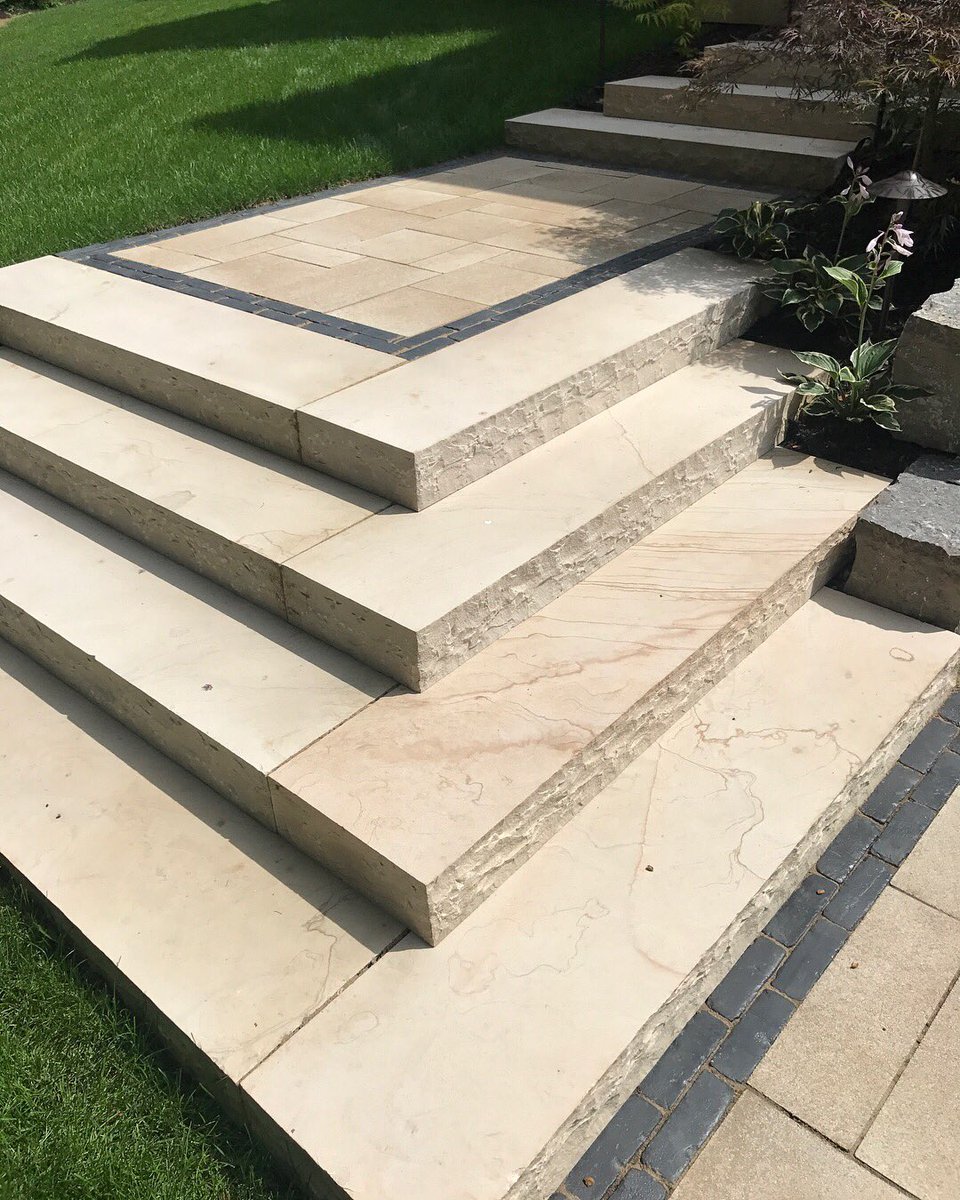 Great products from <a href="/UnilockLife/">Unilock</a> #naturalstone #umbriano #copthorne #stairs #steps