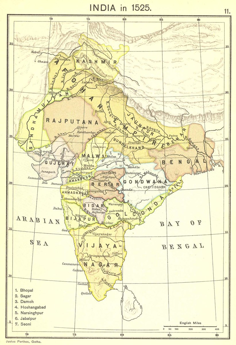 Check out this #vintage #historical #map of the #Indian #subcontinent in 1525. Credit: Charles Joppen #history #mughalempire #mughalera #oldmap #map #colonialism