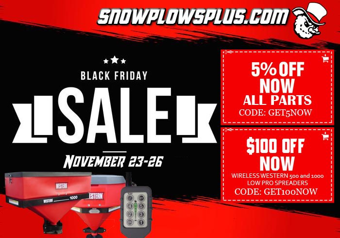 Snowplowsplus's tweet image. Get ready for our Black Friday sale! Kicks off November 23rd and runs through Monday the 26th! #BlackFriday #SnowPlows #PlowParts #SaltSpreaderSale #CouponCode #SnowplowsPlus