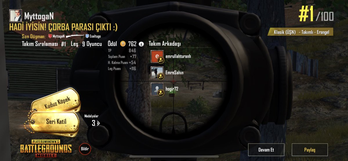 Ura_Renge's tweet photo. Kolaydı. #pubg https://t.co/9E840P7gON
