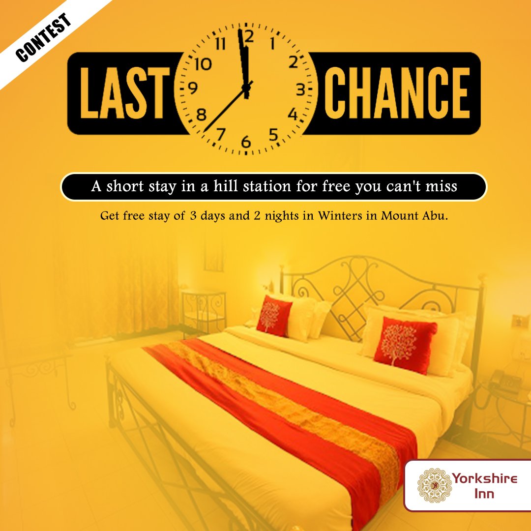 InnYorkshire's tweet photo. Our contest is live on instagram. Participate and get  free stay of 3 days and 2 nights(if you are lucky).  
Participate here https://t.co/WBe0IuF92L  
#ContestAlert  #Contest  #ContestsICouldWin #hotels #Yorkshireinn #mountabu #luxuryhotel #travelblogger #wanderers #Travel https://t.co/kCTVbjTsC7