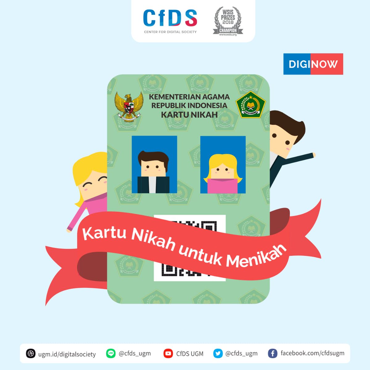 cfds_ugm's tweet photo. Mulai akhir November ini, pasangan yang menikah tidak hanya akan mendapatkan buku nikah, tetapi juga kartu nikah. Sudah tahu tentang kartu nikah ini, Smart People?
#digitalsociety #DigiNow #KartuNikah https://t.co/nqAgOWiusr