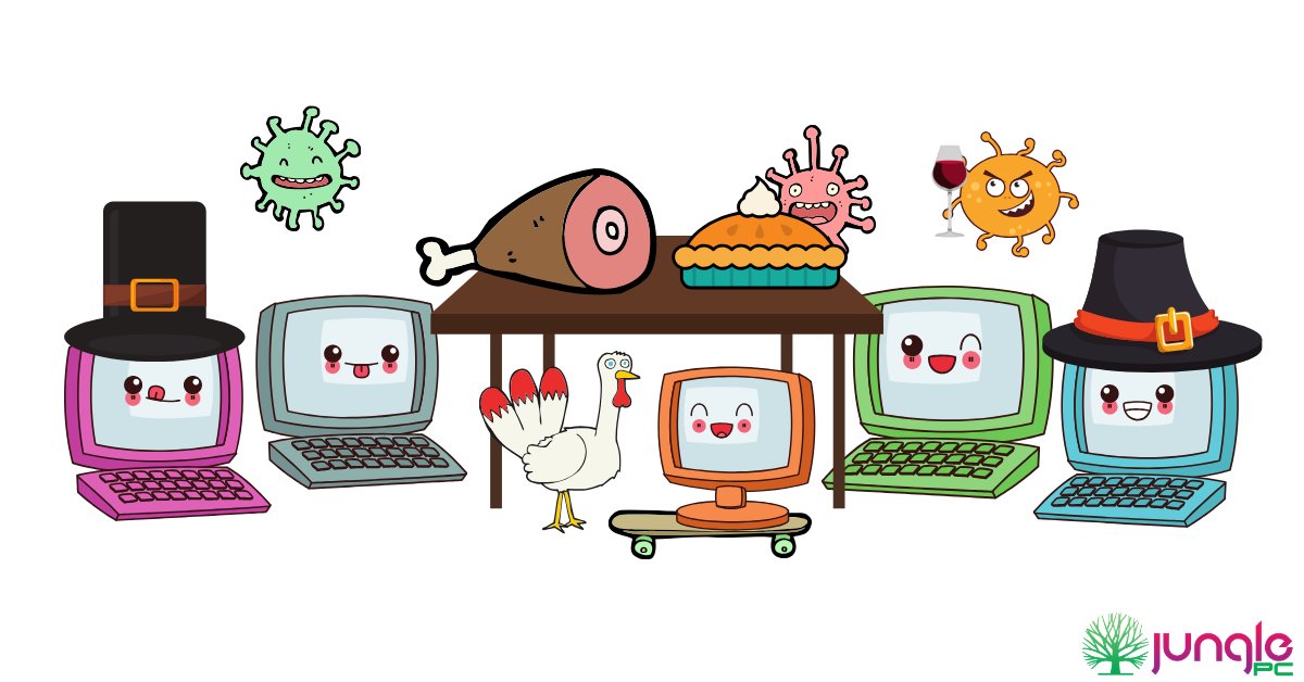 Jungle_PC's tweet photo. Wishing all of you and your families a safe &amp; happy #Thanksgiving💚 #JunglePC #FortMohave #BullheadCity #Laughlin #ComputerRepair https://t.co/98Z8R2Yg9F