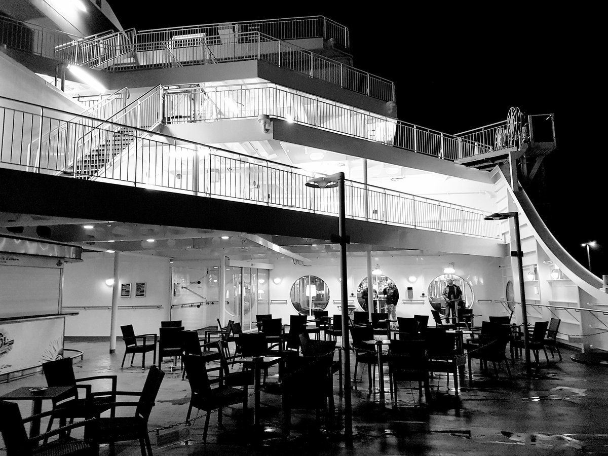 Gilbert and George have survived the chilly but pleasant ferry crossing.