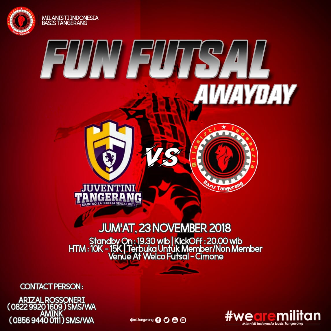 MI_Tangerang's tweet photo. Yang besok free , kuy ikut silaturahmi .
#FUTSALsparing (away)
@juventini_TNG v #Militan
*Cek detail flyer 👇 https://t.co/NOOFcGJ9W0