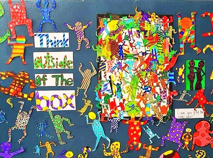 TabeethaSchool's tweet photo. Grades 7 and 8 #Keith #Harring #inspired #art #project https://t.co/zlyOw9XnSa