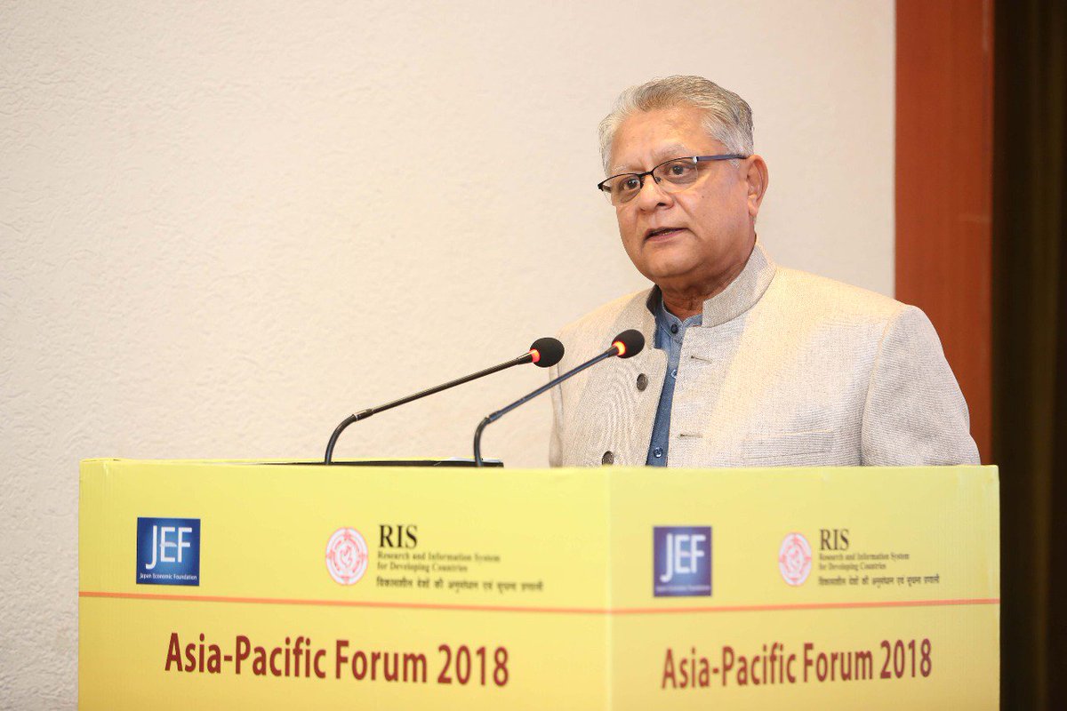 RIS_NewDelhi's tweet photo. #APF2018 #inauguralsession Amb @SenseandC_sense delivering interesting ideas of #regionalcooperation #SouthSouthCooperation #development @Sachin_Chat https://t.co/BK0zsmHvz0