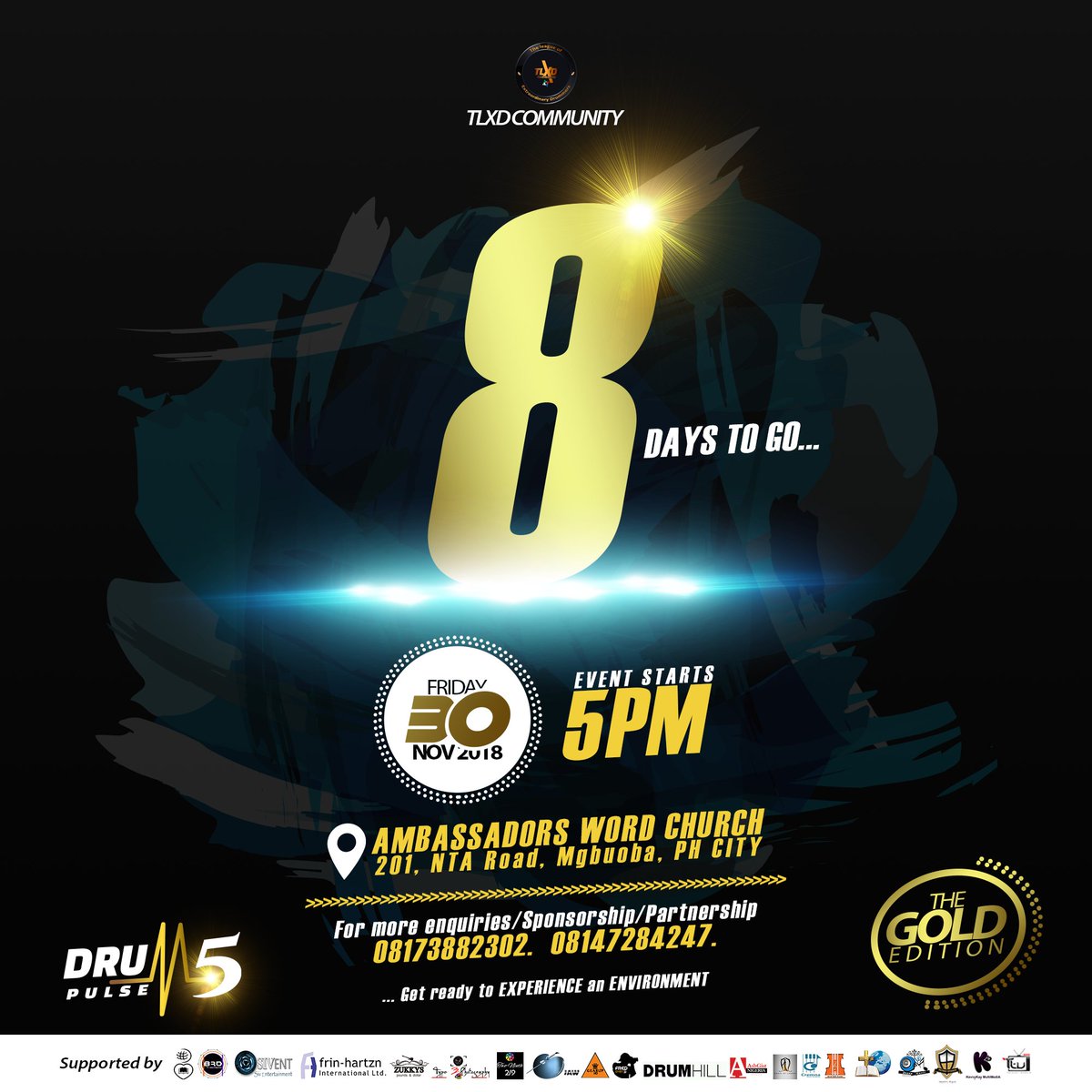 tlxdcommunity's tweet photo. Drum Pulse 5 (the gold edition), here we come... π π π... #dpulse5 #drumming #drummer #drums #drumsticks #musicians #musiclife #modernmusicians #modern #countdown #pulse #global #drumevents #concerts #events #8daystogo #musicevents https://t.co/dTpbG8UsTs