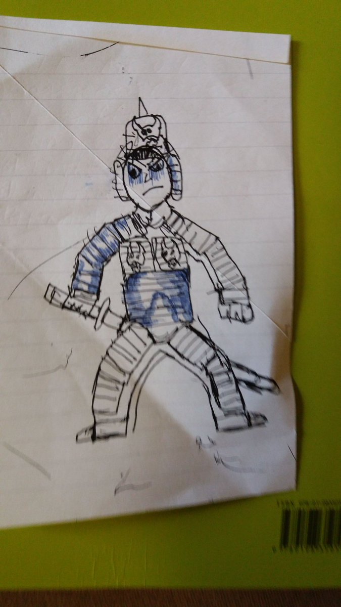 AFBSUK's tweet photo. Years ago on Ops I received this. Apparently my son was asked to draw what his Dad did for a job. 😁 #ninja #innerwarrior #fiercelove #loveyou #compassion #Buddhist https://t.co/jNW6l5CEfv